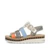 Rieker Multi Strap Low Wedge Sandal - Multi Print